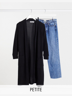 Noisy May Petite Longline Cardigan In Black