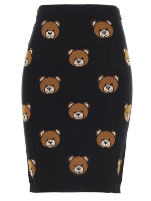 Moschino Allover Teddy Knitted Skirt