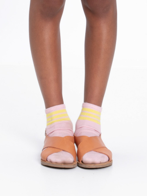 Stripe Ankle Socks - Pink