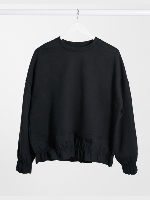 Selected Femme Frill Detail Coordinating Sweatshirt In Black