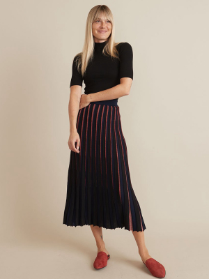 Penny Pleated Midi Skirt