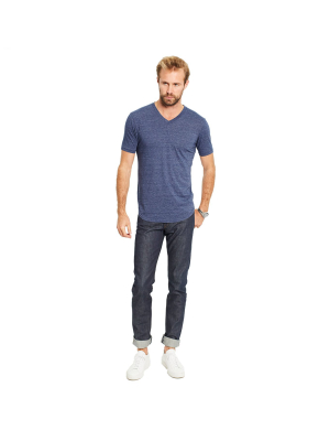 Goodlife Mens Tri-blend Scallop V-neck Tee- Goodlife Navy