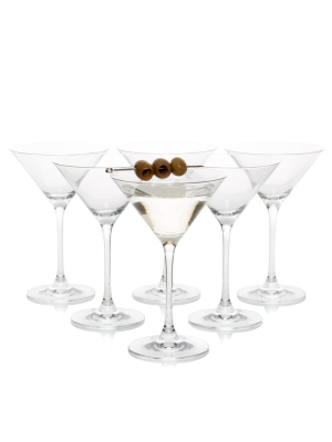 Crystal Martini Glass, Set Of 6