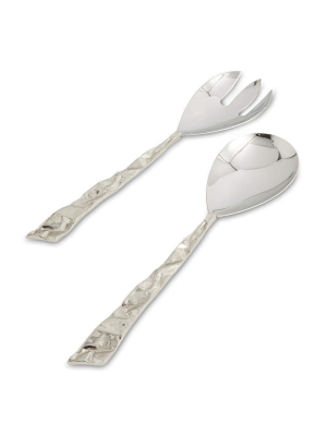 Julia Knight Sierra Salad Serving Set In Silver