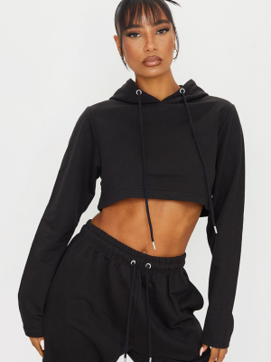 Black Cropped Hoodie