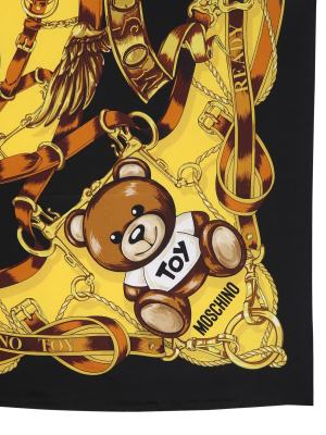 Moschino Teddy Print Square Scarf