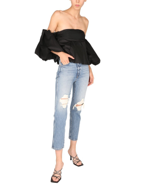 Khaite Distressed Cropped Jeans