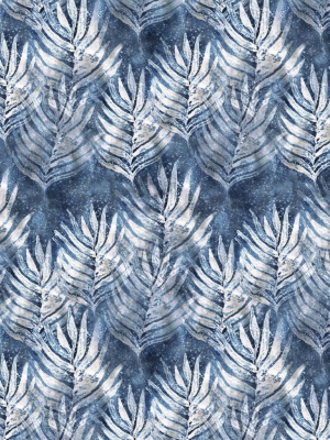 Leaf Wallpaper In Indigo From The Shibori Collection By Milton & King