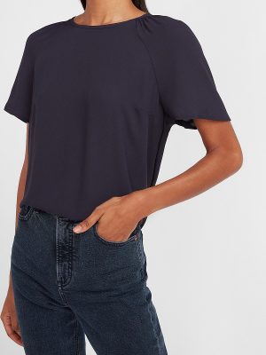 Smocked Shoulder Short Sleeve Top