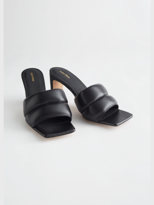 Padded Leather Heeled Sandals