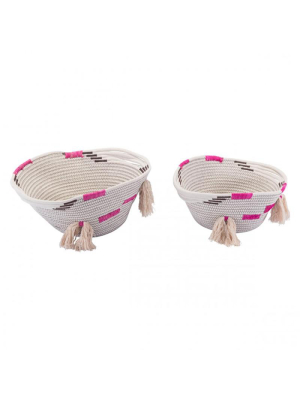 Candelabra Home Benin Baskets - Set Of 2