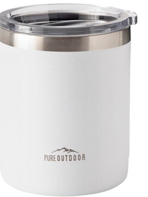 Monoprice Lowball Tumbler - 10 Fl. Oz. White, Bpa-free, Sweatproof, 2x Wall Vacuum Insulated - Pure Outdoor Collection