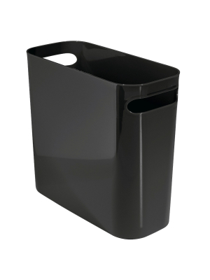 Interdesign Una Plastic Rectangular Wastebasket - Black (10")