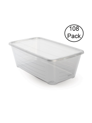 Life Story 5.5 Quart Rectangular Clear Protective Storage Shoe Box (108 Pack)