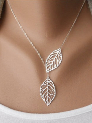 Two Leaves Left Necklace