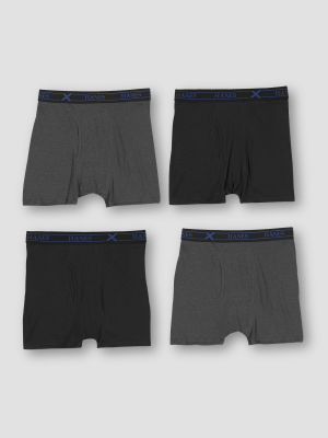 Hanes Premium Men's X-temp Shorts Leg Boxer Briefs 4pk