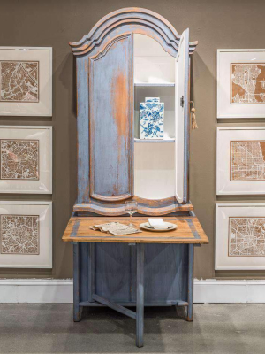 Blue Dress Writing Cabinet