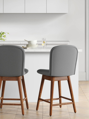 Folwell Swivel Wood And Upholstered Counter Height Barstool - Project 62™