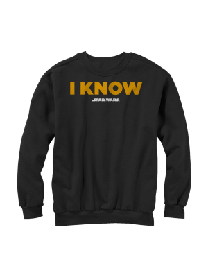 Men's Star Wars Han Solo I Know Sweatshirt