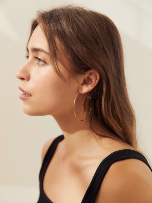 18k Gold + Sterling Silver Plated Basic Hoop Earring