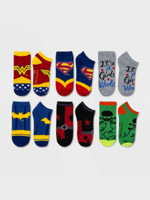 Women's Dc Comics 6pk Low Cut Socks - Assorted Colors 4-10