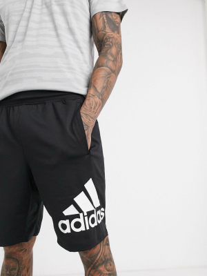 Adidas Training Logo Shorts In Black