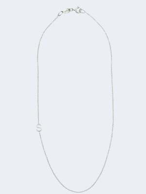 "s" Alphabet Letter Necklace In White Gold