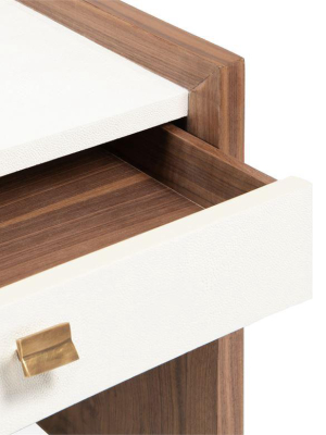 Kennedy Single Nightstand Pristine And Walnut