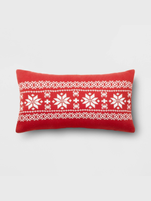 Holiday Oversized Lumbar Fair Isle Throw Pillow - Threshold™