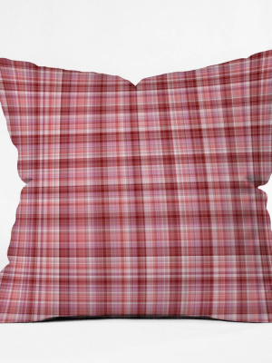 16"x16" Lisa Argyropoulos Holiday Plaid Throw Pillow Red - Deny Designs