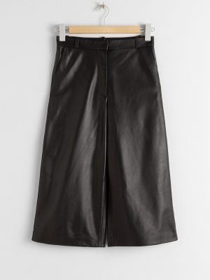 Leather Culotte Shorts