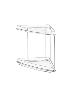 Mdesign Metal Bathroom Vanity Corner Storage Caddy, 2 Shelves