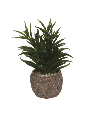 Transpac Dolomite 7 In. Green Spring Faux Succulent With Planter