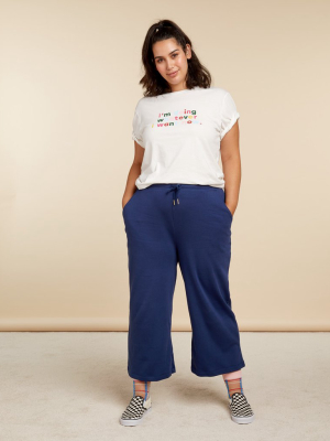 Wide Leg Sweatpant - True Navy