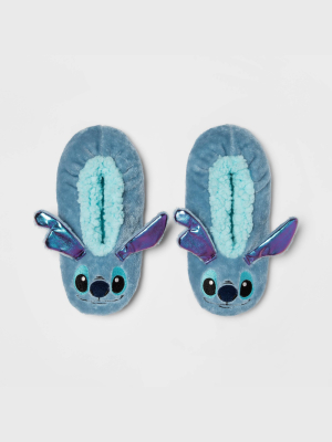 Women's Lilo & Stitch Pull-on Slipper Socks - Blue