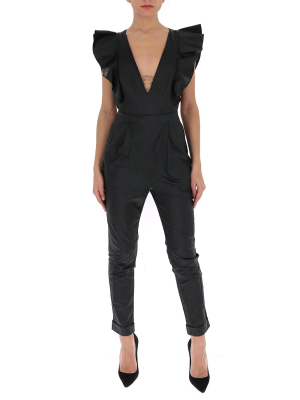 Philosophy Di Lorenzo Serafini Ruffled Plunge Jumpsuit