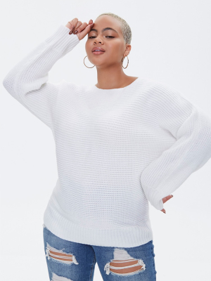 Plus Size Ribbed Knit Sweater