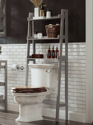 Over Toilet Space Saver With Tiered Ladder Shelves - Riverridge Home