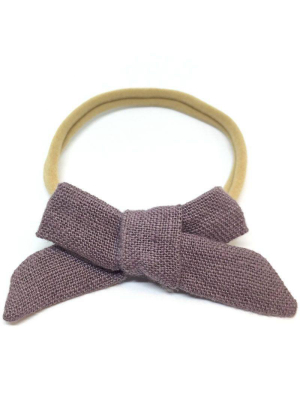 Smoke Purple Linen Dainty Hair Bow