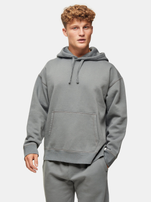 Washed Gray Oversized Hoodie