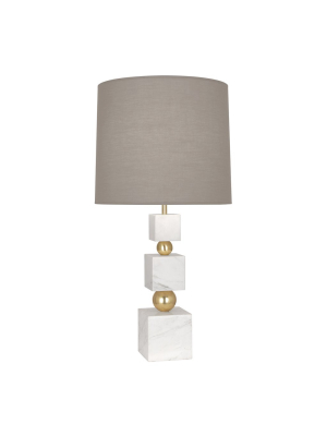 Totem Table Lamp In White Marble