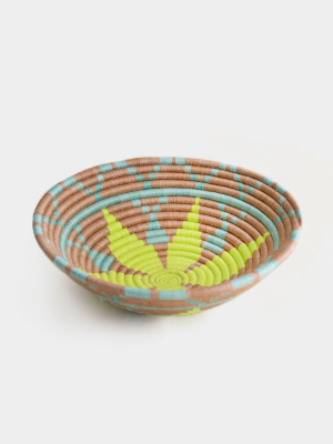 Indego Africa Plateau Basket - Citron Flower