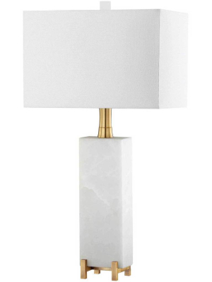 Slade Alabaster Table Lamp White/brass Gold