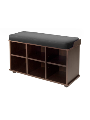 Townsend Entry Bench With Cushion And Storage Espresso - Winsome