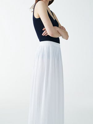 Organic Cotton Long Pleated Skirt