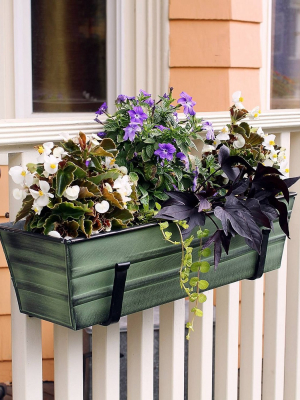 Small Galvanized Metal Rectangular Planter Box With Wall Brackets - Achla Designs