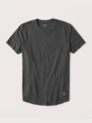 Short-sleeve Curved Hem Tee