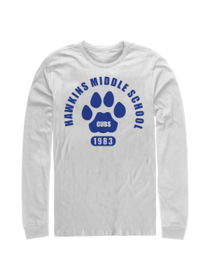 Men's Stranger Things Hawkins Middle School Cubs 1983 Long Sleeve Shirt