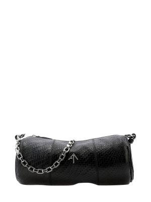 Manu Atelier Embossed Cylinder Shoulder Bag