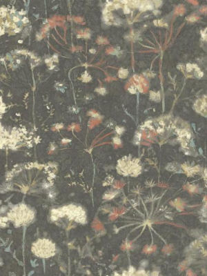 Botanical Fantasy Wallpaper In Black From The Botanical Dreams Collection By Candice Olson For York Wallcoverings